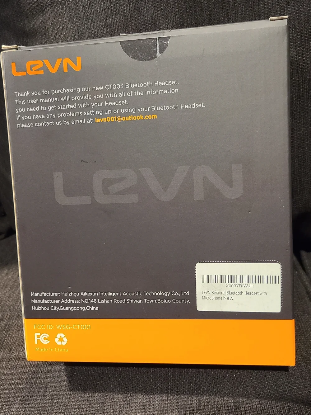 LEVN Bluetooth Headset with Microphone Wireless Headset with Mic Model CT003